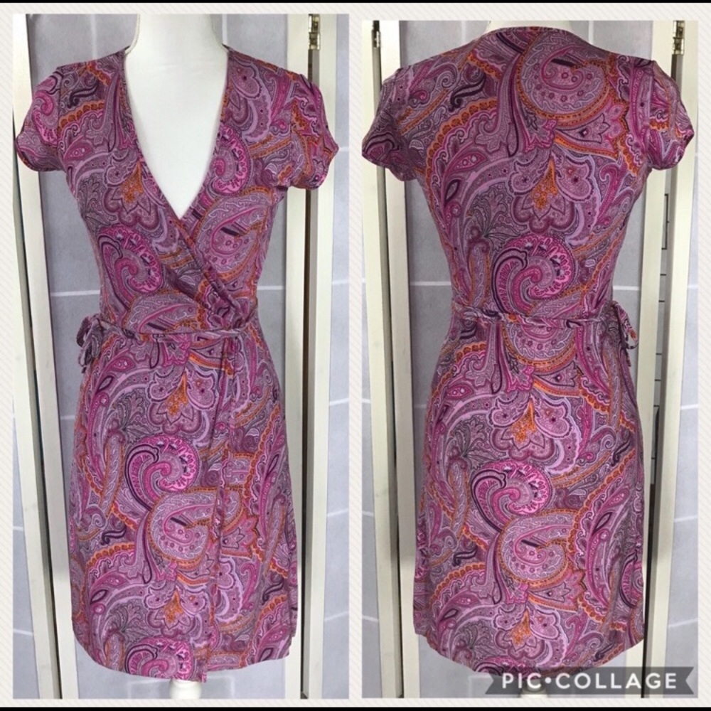 Petite Paisley Wrap Dress - 2P